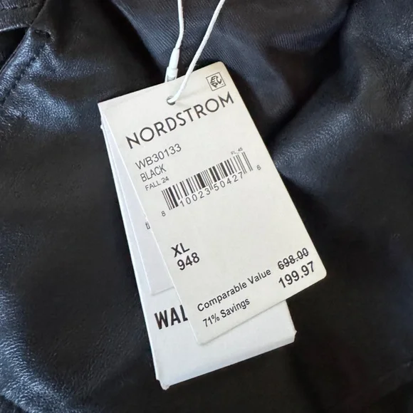 Walter Baker Black Moto Leather Jacket - Picture 3 of 12